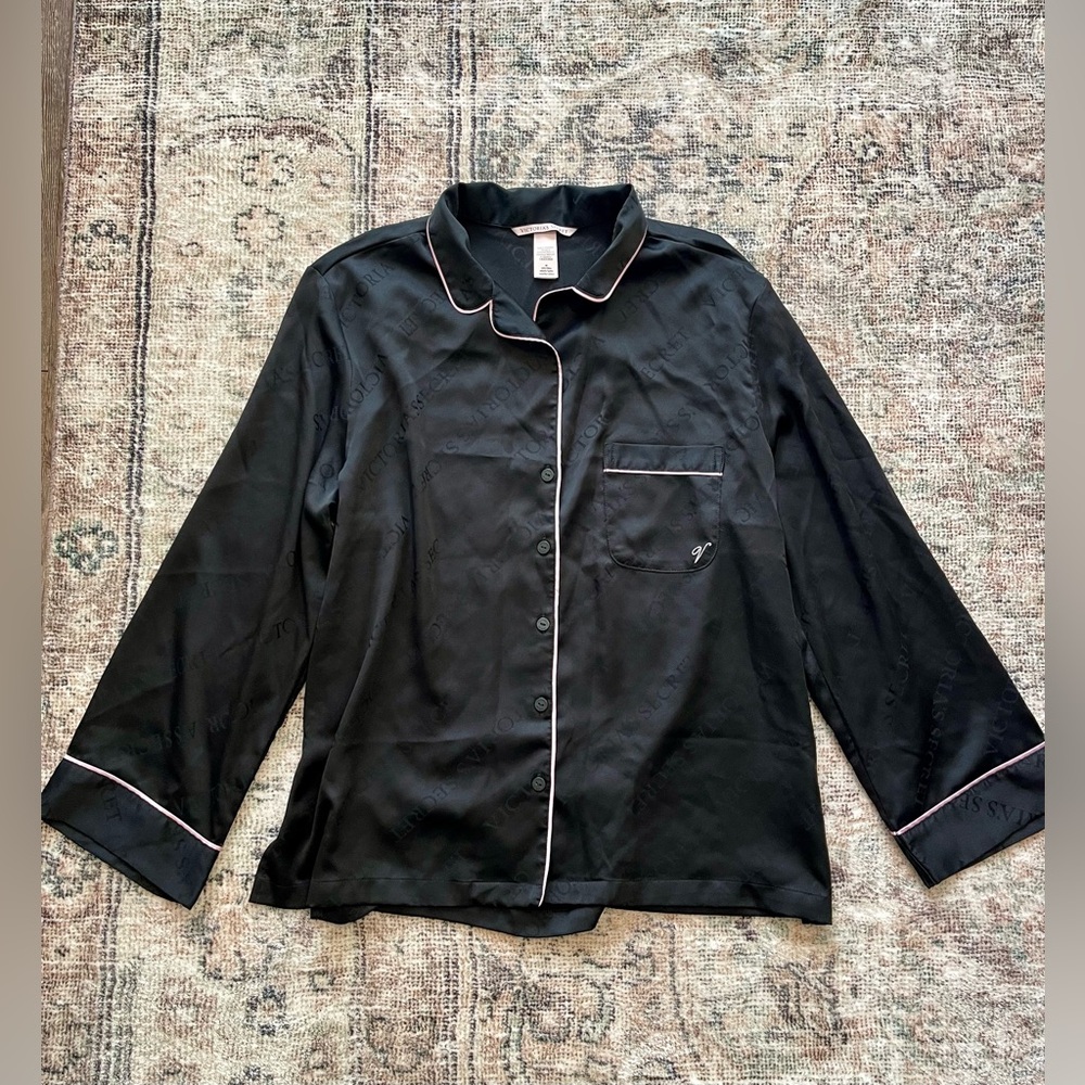 Victoria' Secret Black Pajama Top Sz M